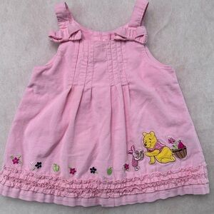 Disney Baby Pink Pooh Embroidered Infant Knit Dress